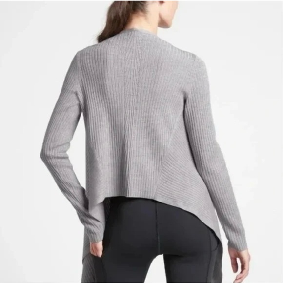 Athleta Solstice Large Wrap Merino Wool Blend Grey Heather - Picture 4 of 4